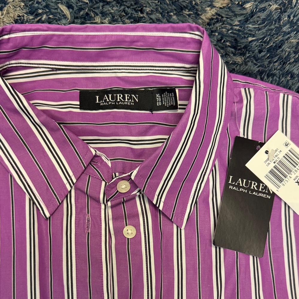 NEW Lauren Ralph Lauren Vibrant Striped Shirt - Picture 3 of 16